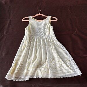 Free People White Sleeveless Sundress Scoop Neck